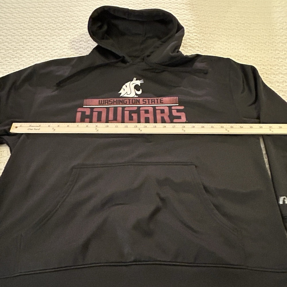 WSU Cougars Russell Black Hoodie Mens XL Super Soft Heavy - Picture 5 of 6